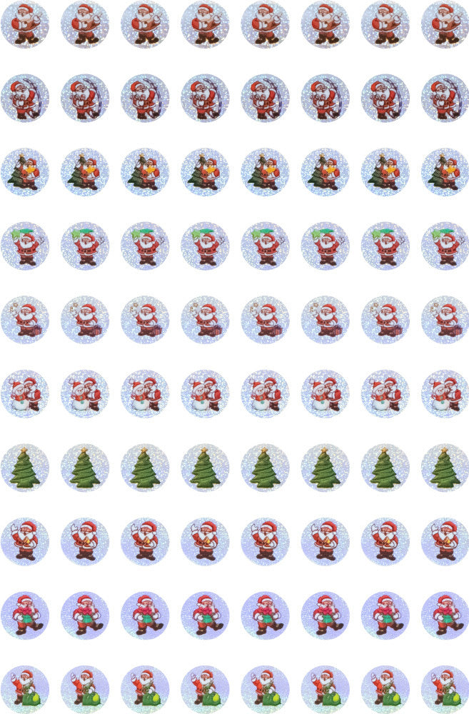 Dynamic Glitz Christmas Santas Stickers