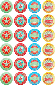 Deputy Principal's Award (29mm) - Silver Glitz on Silver Foil Stickers
