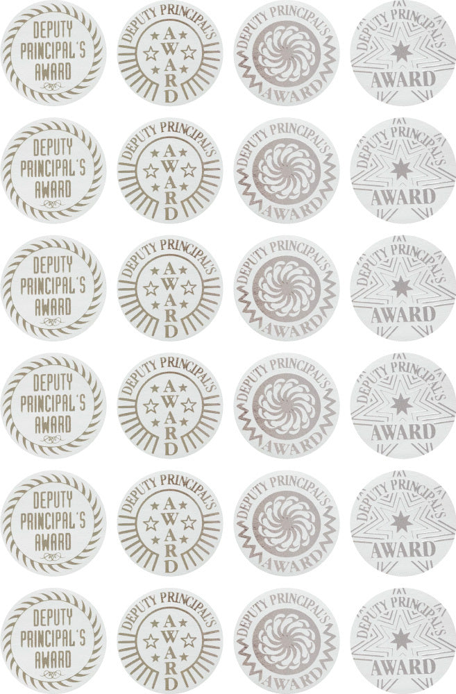 Deputy Principal's Award (29mm) - Silver Foil Stickers