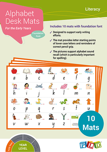 Alphabet Desk Mats for The Early Years (Foundation Font)