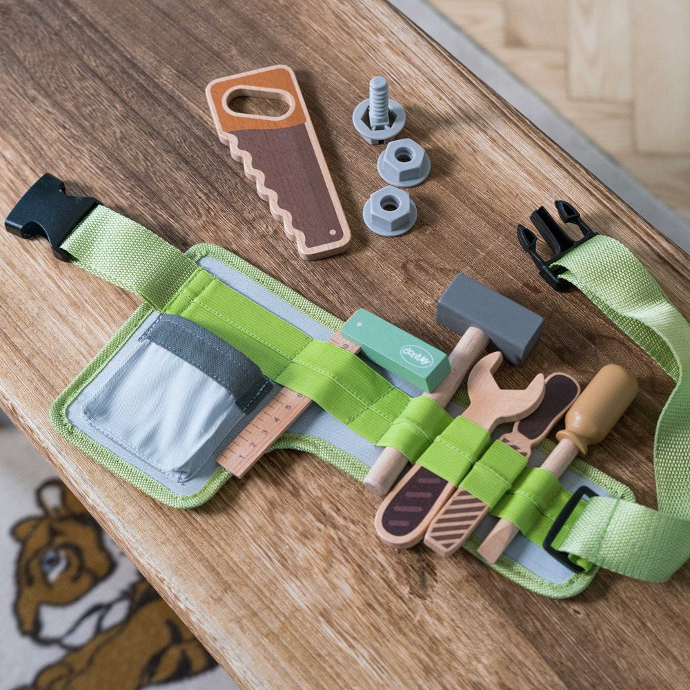 Dantoy Playful Wood - Tool Belt - 11 pcs
