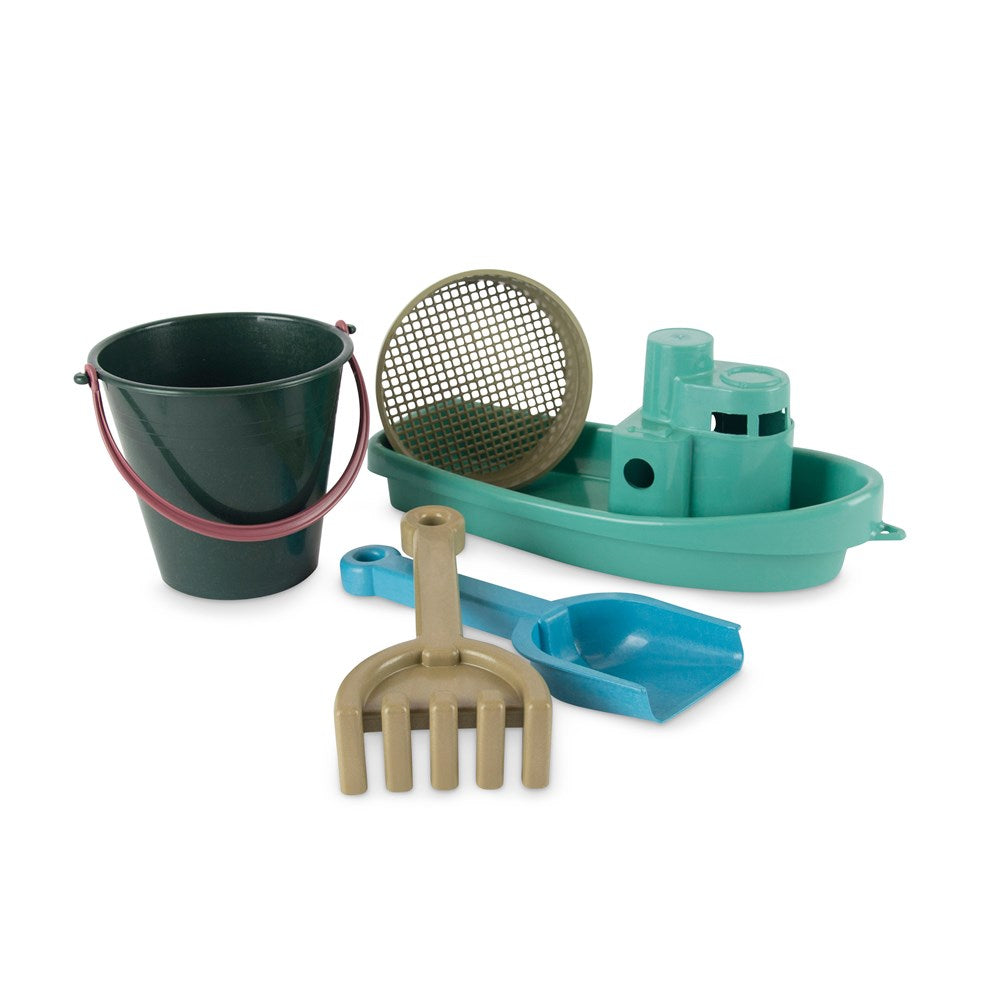 Dantoy Blue Marine Toys - Boat & Sand Set with Cotton Net