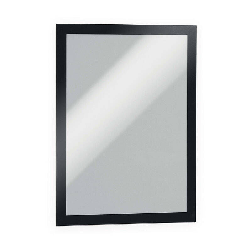 Durable Duraframe Self-Adhv Sign Holder A4 - Black (Pack of 2)