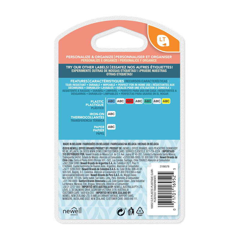 Dymo Light Plastic 12mm x 4m Clr