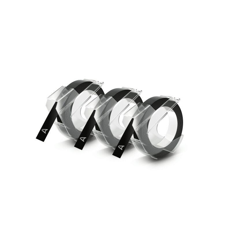 Dymo Emb Tape 3pk Black 9mm x 3m