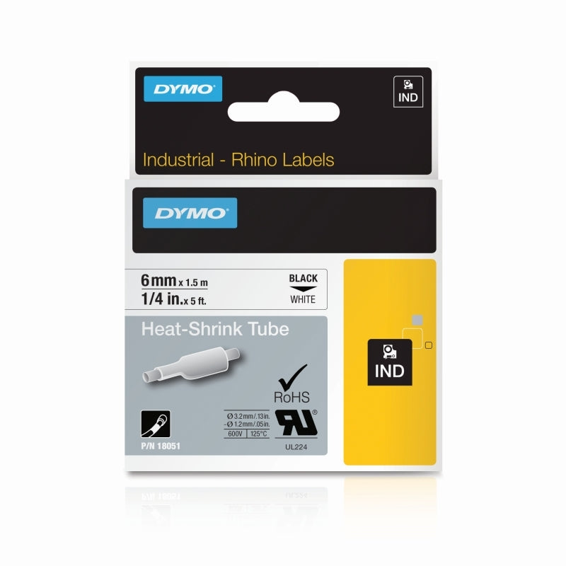 Dymo Rhno Tube Ht Shrk 6mm - White
