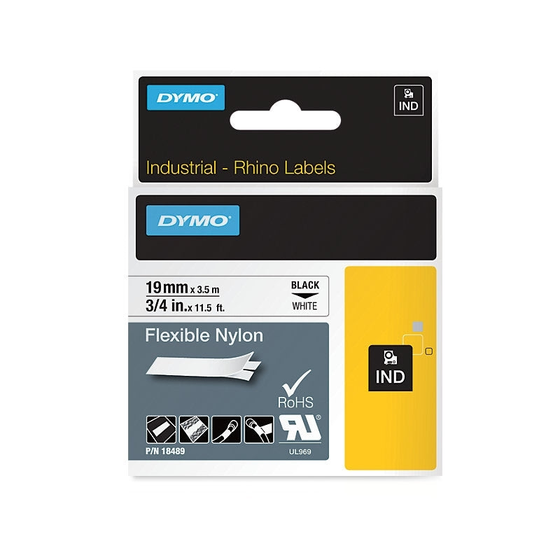 Dymo Rhino Ny Label 19mm Black and White