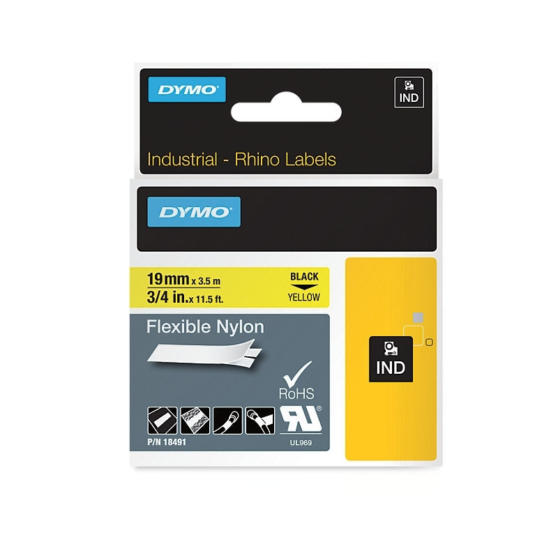 Dymo Rhino Ny Label 19mm Black/Yel