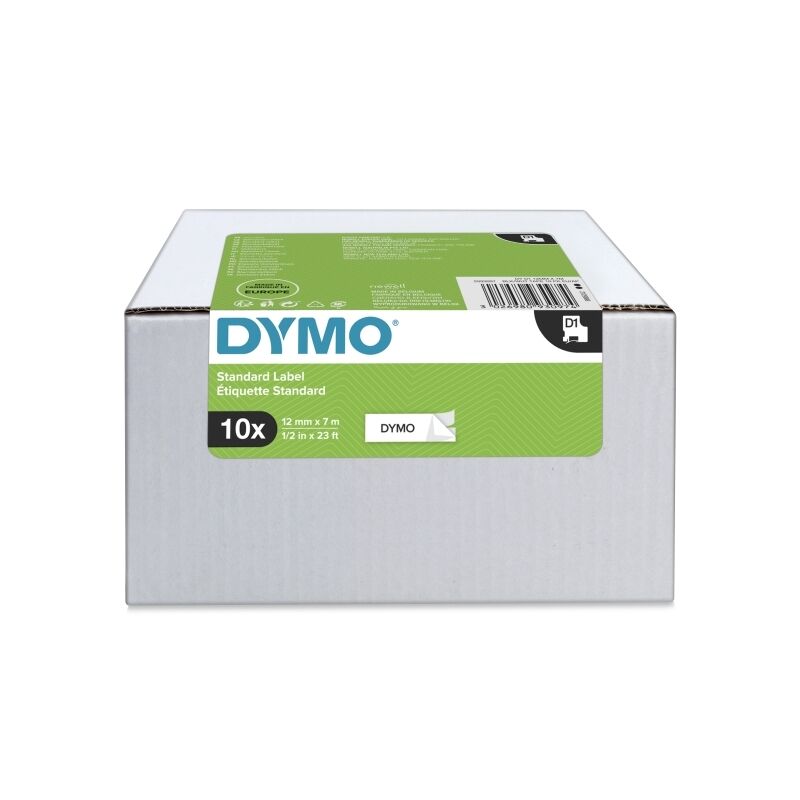 Dymo D1 Bk/Whi 12mm x 7m (Pack of 10)