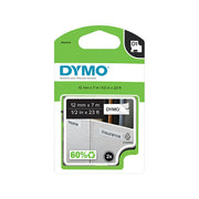 Dymo D1 Black on White 12mm x 7m (Pack of 2)