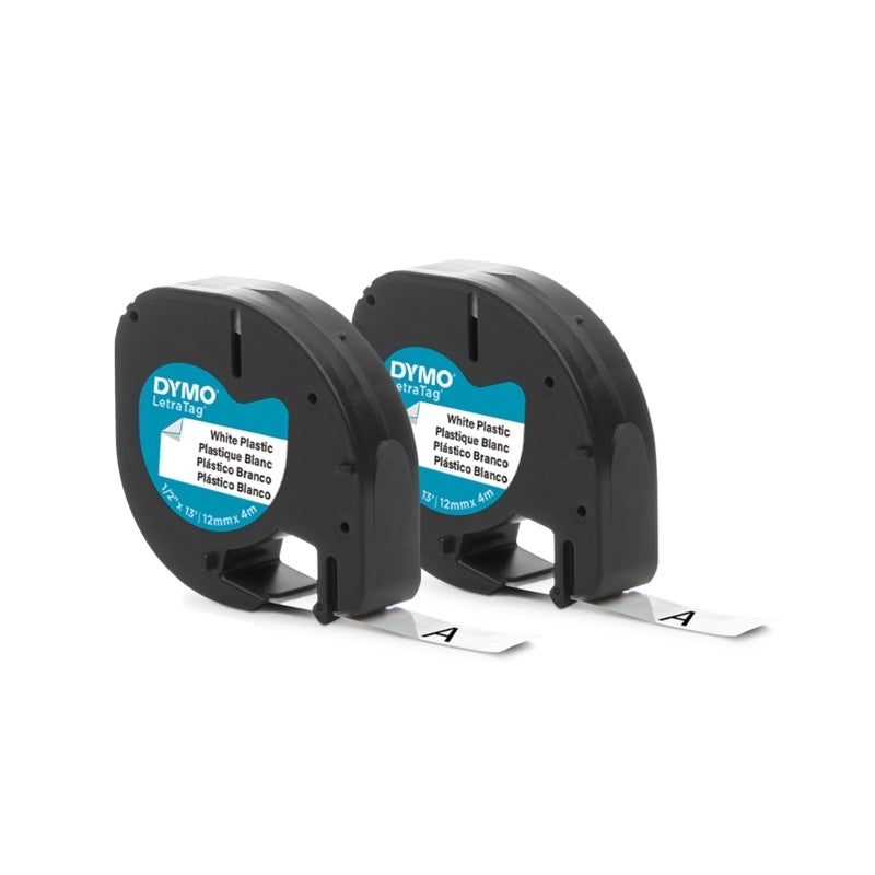 Dymo LetraTag PlasTape Wht - Pack of 2