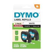 Dymo LetraTag PlasTape Wht - Pack of 2
