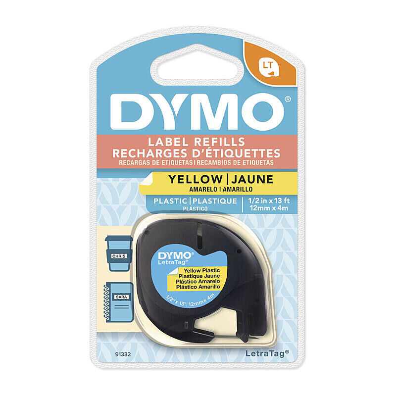 Dymo Light Plastic 12mm x 4m Yell