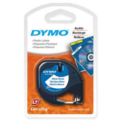 Dymo Letratag: Plastic Tape 12mm x 4m (White)