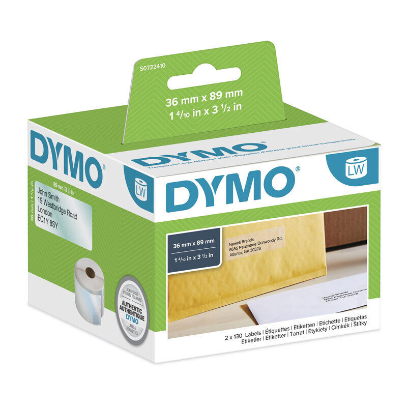 Dymo LW 36mm x 89mm - Clear