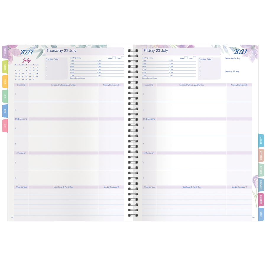 Deluxe Secondary 6-Period Daily Planner 2027 - Tuscany - A4, Wiro Bound — Createl 2522G — image 2