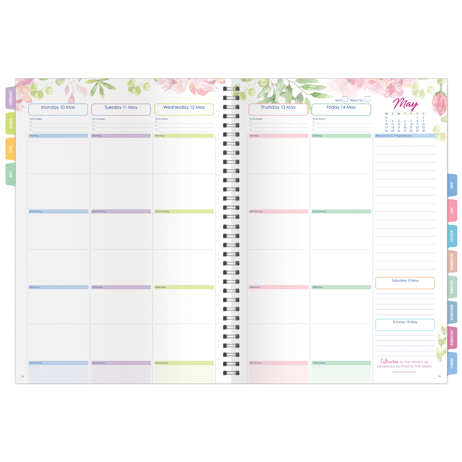 Deluxe Secondary 6-Period Weekly Planner 2027 - Protea - A4, Wiro Bound — Createl 2523A — image 2