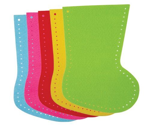 Felt Stockings - Assorted: 14 x 20cm (Pack of 20)