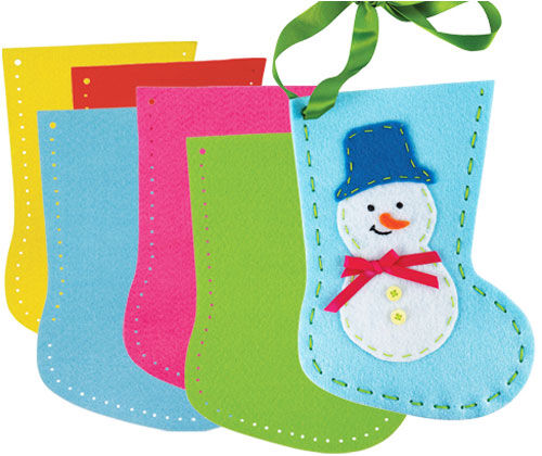 Felt Stockings - Assorted: 14 x 20cm (Pack of 20)