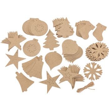 Papier Mache Christmas Ornaments (Pack of 80)
