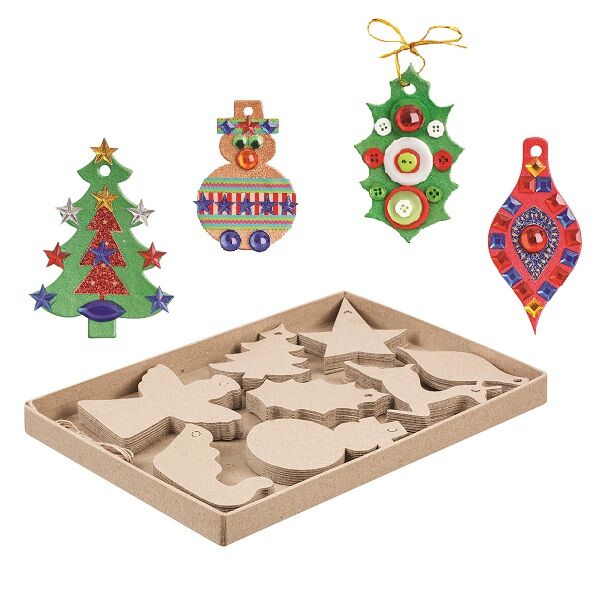 Papier Mache Christmas Ornaments (Pack of 80)
