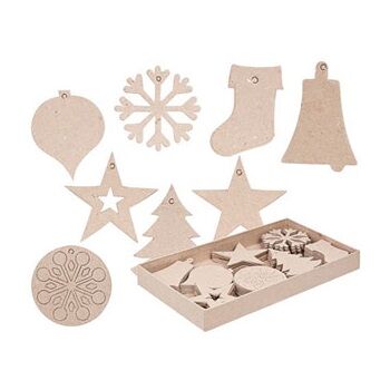 Papier Mache Christmas Ornaments (Pack of 80)