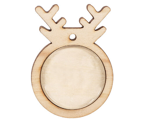 Wooden Reindeer Pendants (Pack of 10)