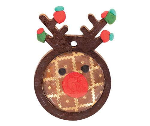 Wooden Reindeer Pendants (Pack of 10)