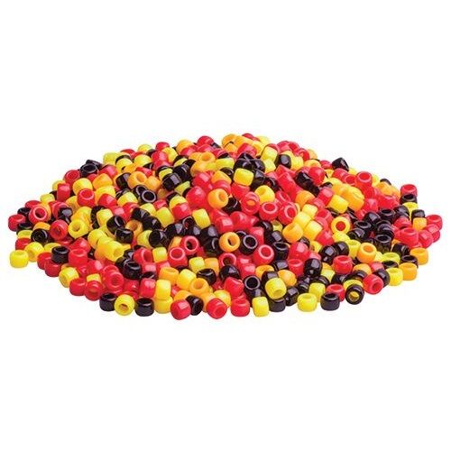 Plastic Pony Beads - Red Yellow Black (250g)