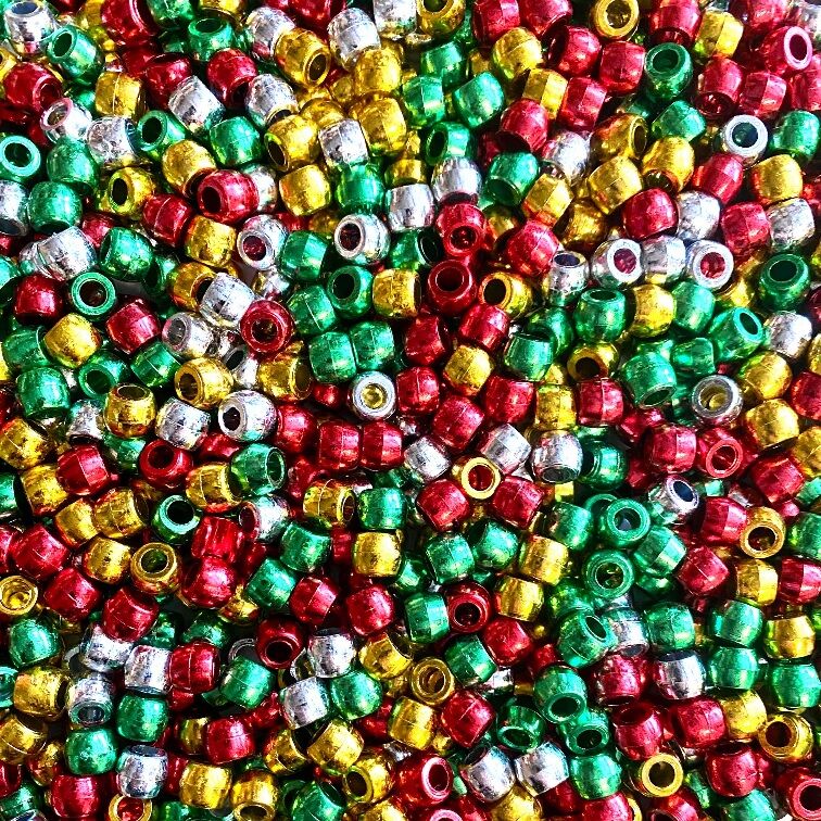 Metallic Beads - Christmas Colours (Pack of 1000)