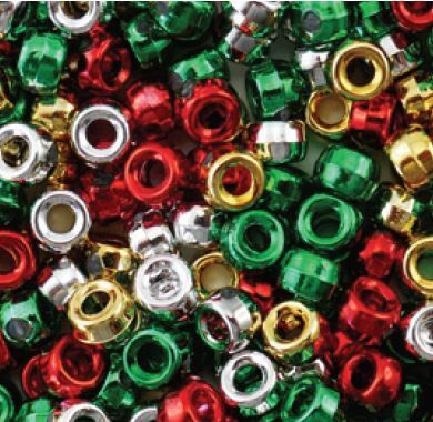 Metallic Beads - Christmas Colours (Pack of 1000)