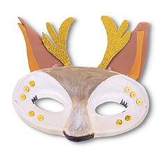 Papier Mache - Half Face Mask: White (Pack of 24)
