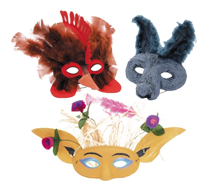 Papier Mache - Half Face Mask: White (Pack of 24)