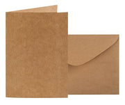 Kraft Card & Envelope - 120 x 170mm Folded (Pack of 20)
