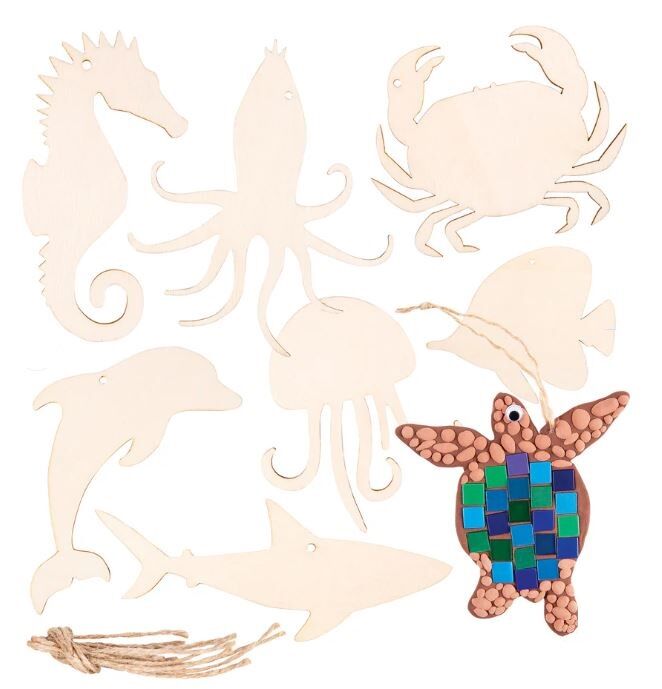 Wooden Australian Sea Creature Shapes (Pack of 24)