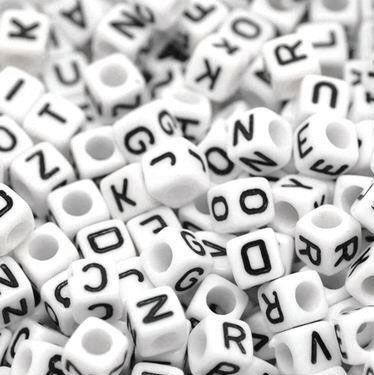 Alphabet Beads - Coloured Cube 8mm (Tub of 1000)