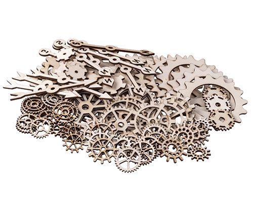 Wooden Assorted Gears & Cogs (Pack of 100)
