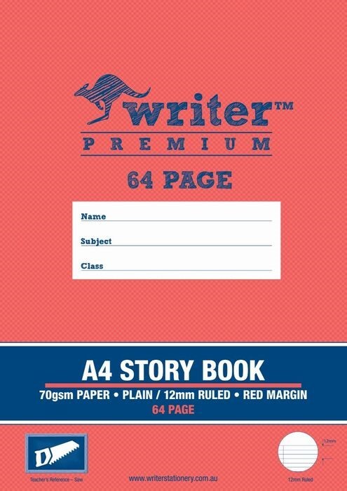 Writer Premium Story Book 12mm Solid Ruled (64PG)