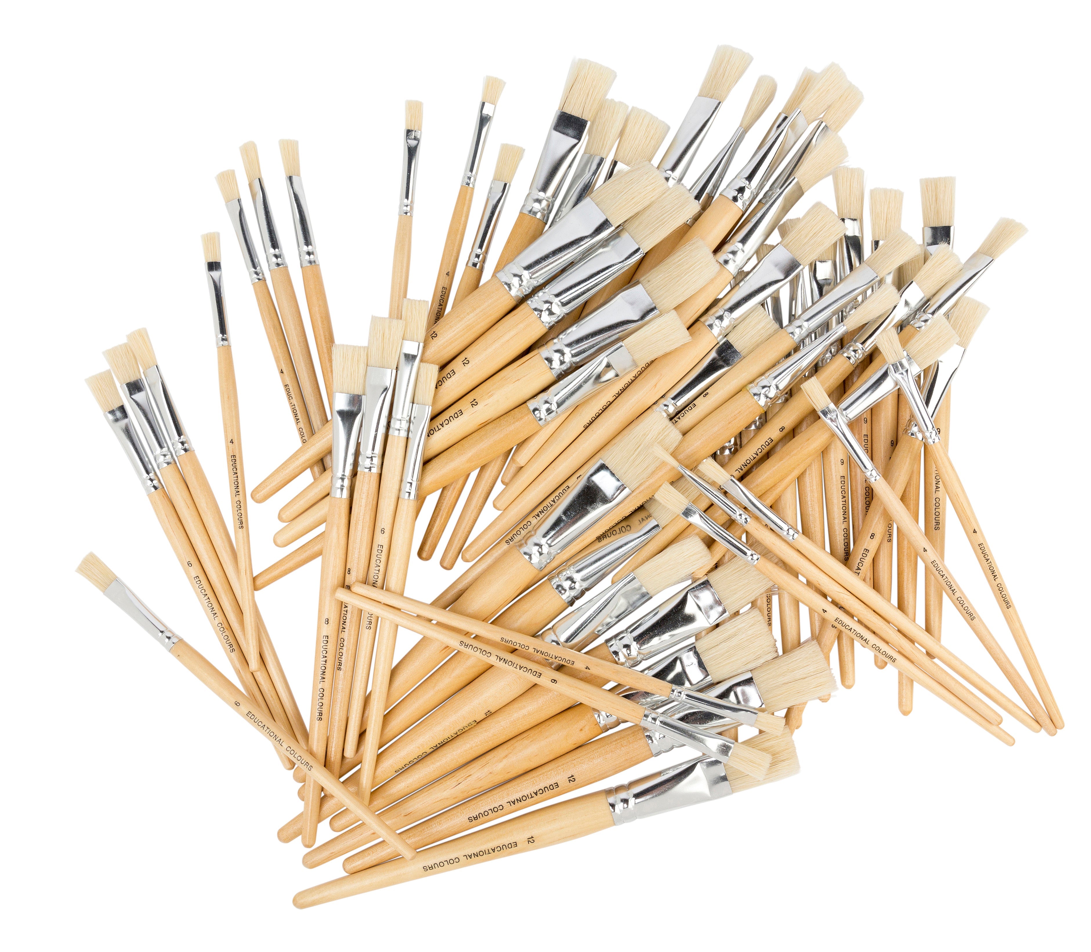 Hog Hair Brushes, Flat: Pack of 60