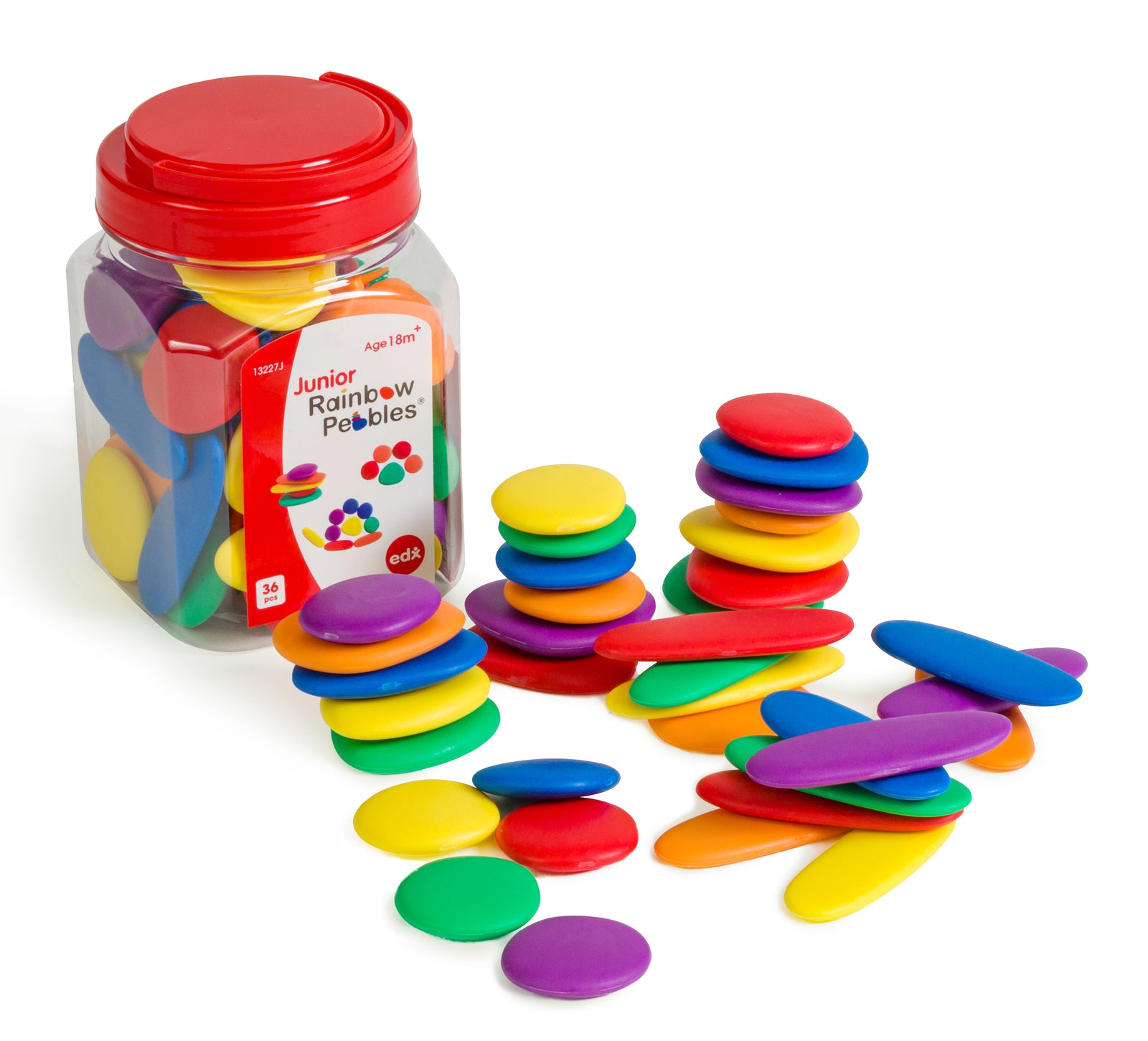Junior Rainbow Pebbles - Jar of 36