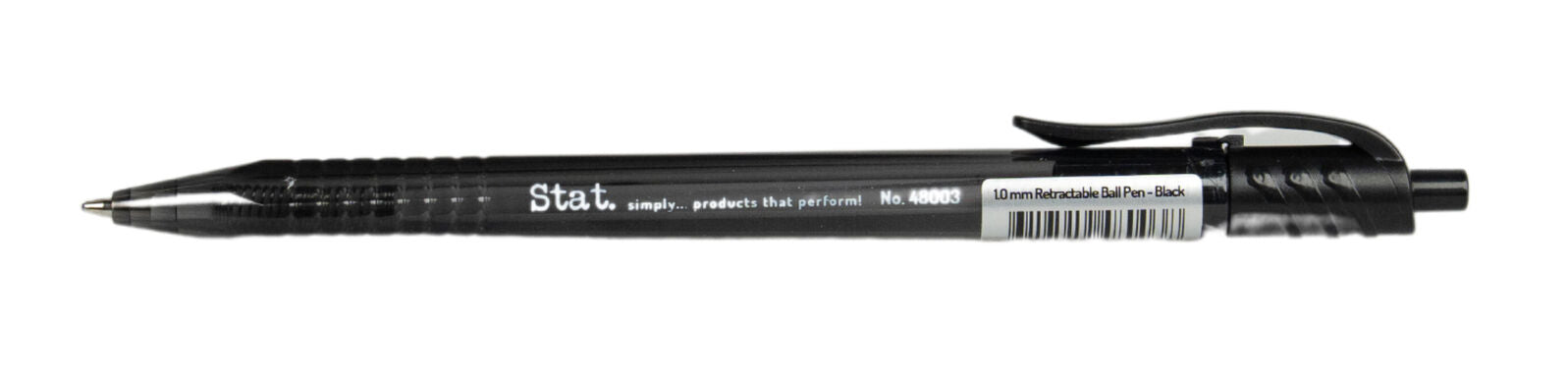 Stat Pen - 1.0mm Ballpoint Retractable: Medium Black (Box of 12)