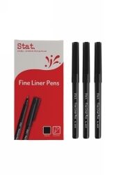 Stat Pen Fineliner 0.4mm Fibre Nib: Black (Single)