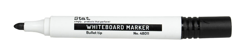 Stat Whiteboard Marker - 2.0mm Bullet Nib: Black (Box of 12)