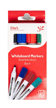 Stat Whiteboard Marker - 2.0mm Bullet Nib: Assorted (Wallet of 4)