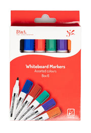 Stat Whiteboard Marker - 2.0mm Bullet Nib: Assorted (Wallet of 6)