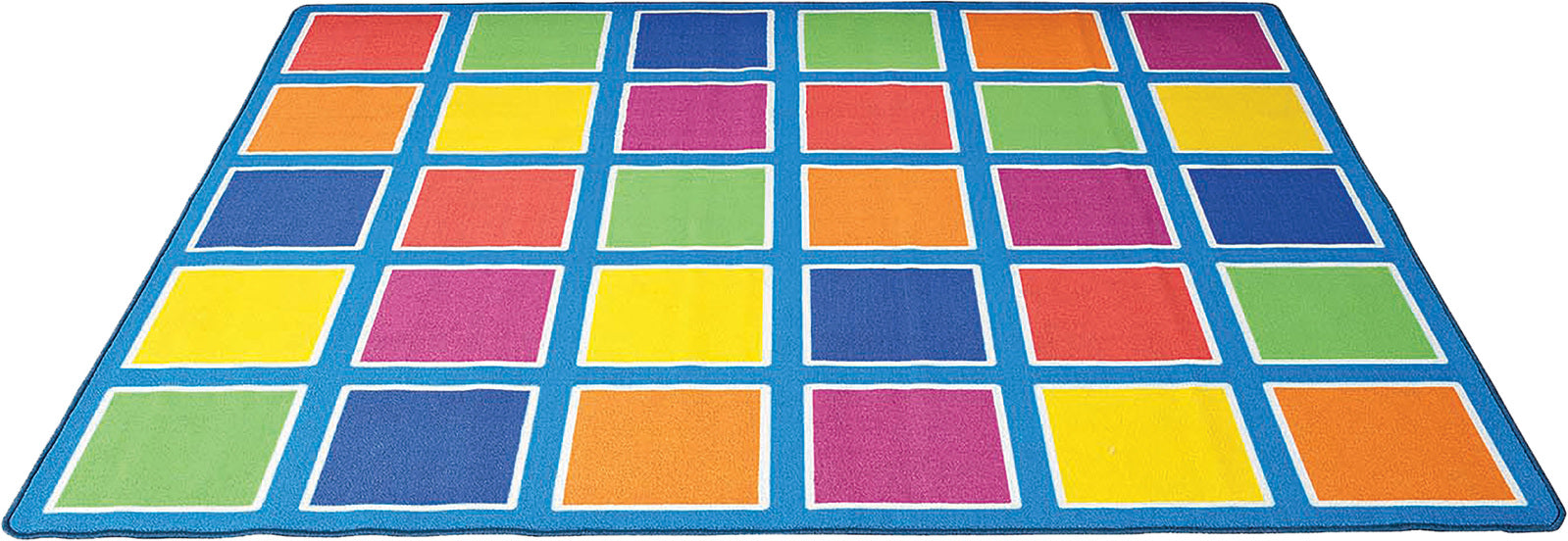 Colour Squares Rug Light Blue 30 Place