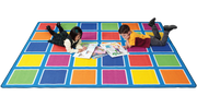 Colour Squares Rug Light Blue 30 Place