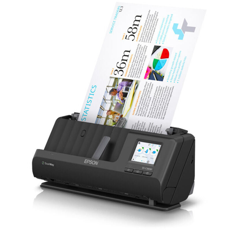 Epson WorkForce ES-C380W Compact Desktop Document Scanner with 2.4inch Colour Touchscreen