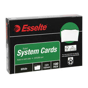 Esselte System Cards 152X102mm (6X4) - White (Pack of 100)