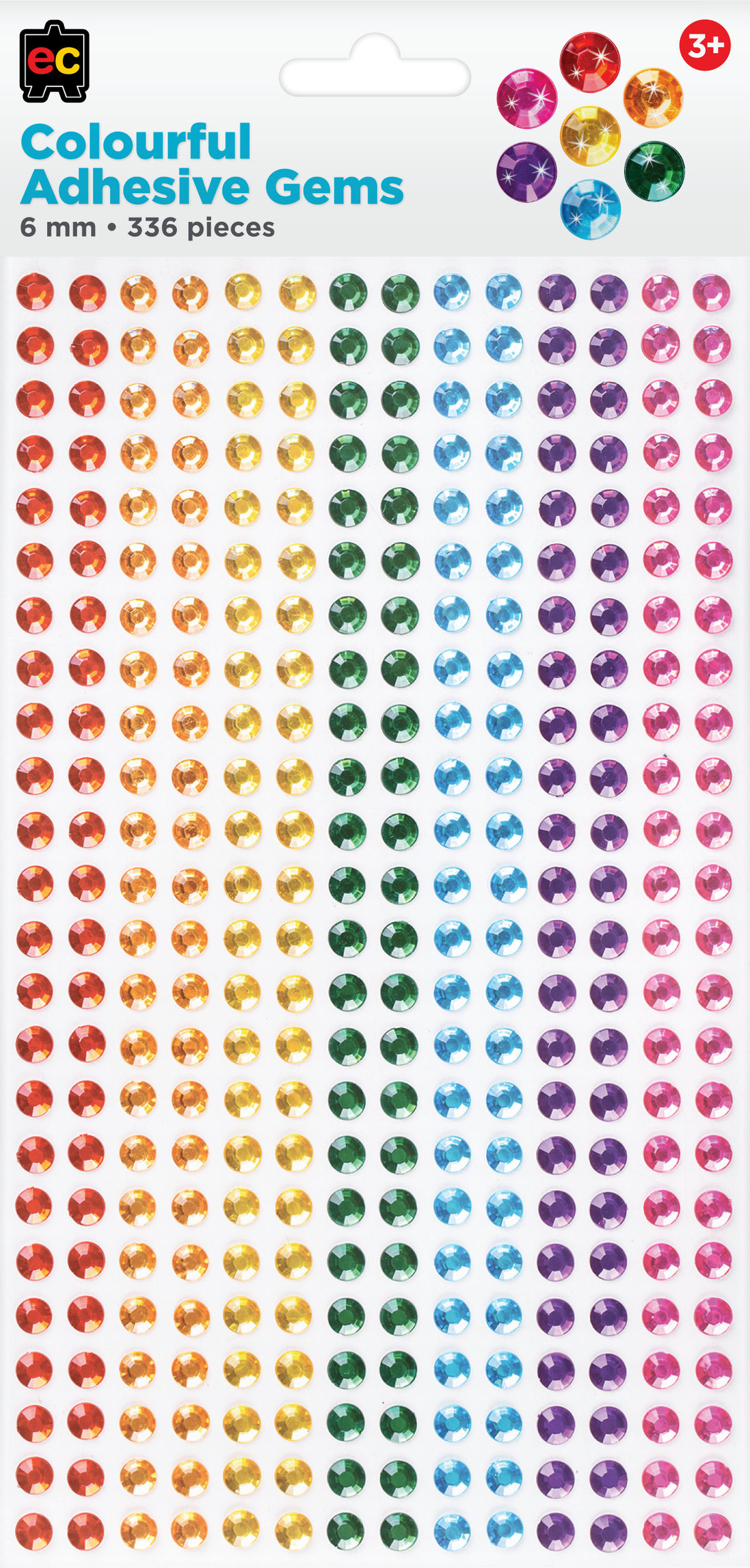 Adhesive Gems Colourful 336pcs